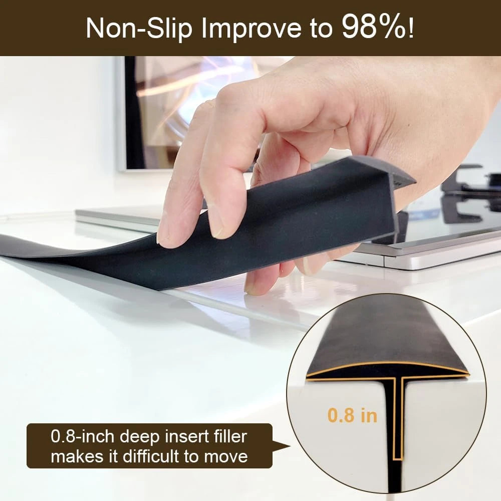 Silicone Stove Counter Gap Cover,30 Inches (For 0.2-1 Inch Gap) Extra Long Kitchen Range Gap Filler,Heavy 10 Oz, Cut to Any Size 21&25 (Set of 2,Black)